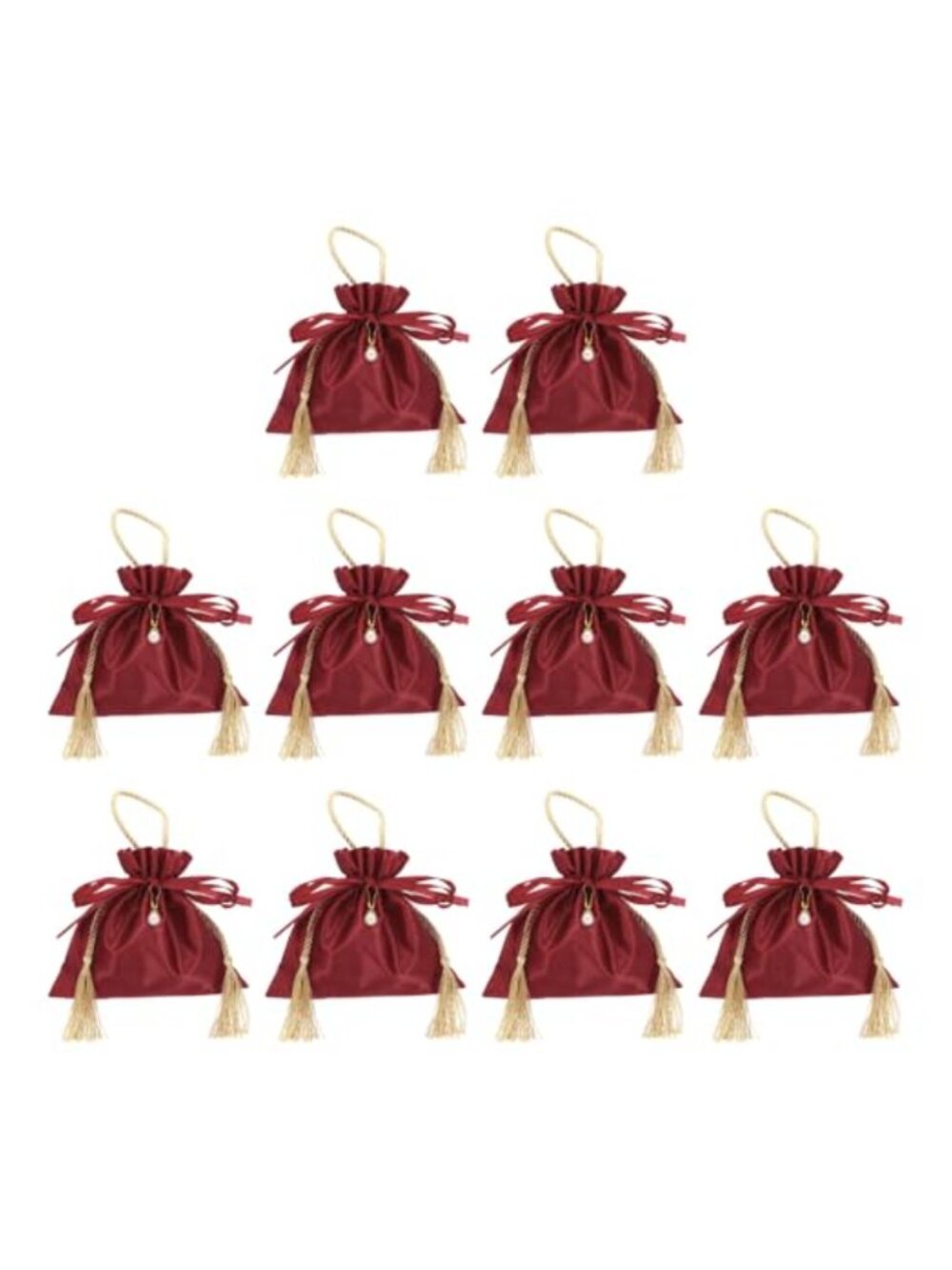 Velvet Drawstring Gift Bags with Pearl and Tassels Party Favor Pouches